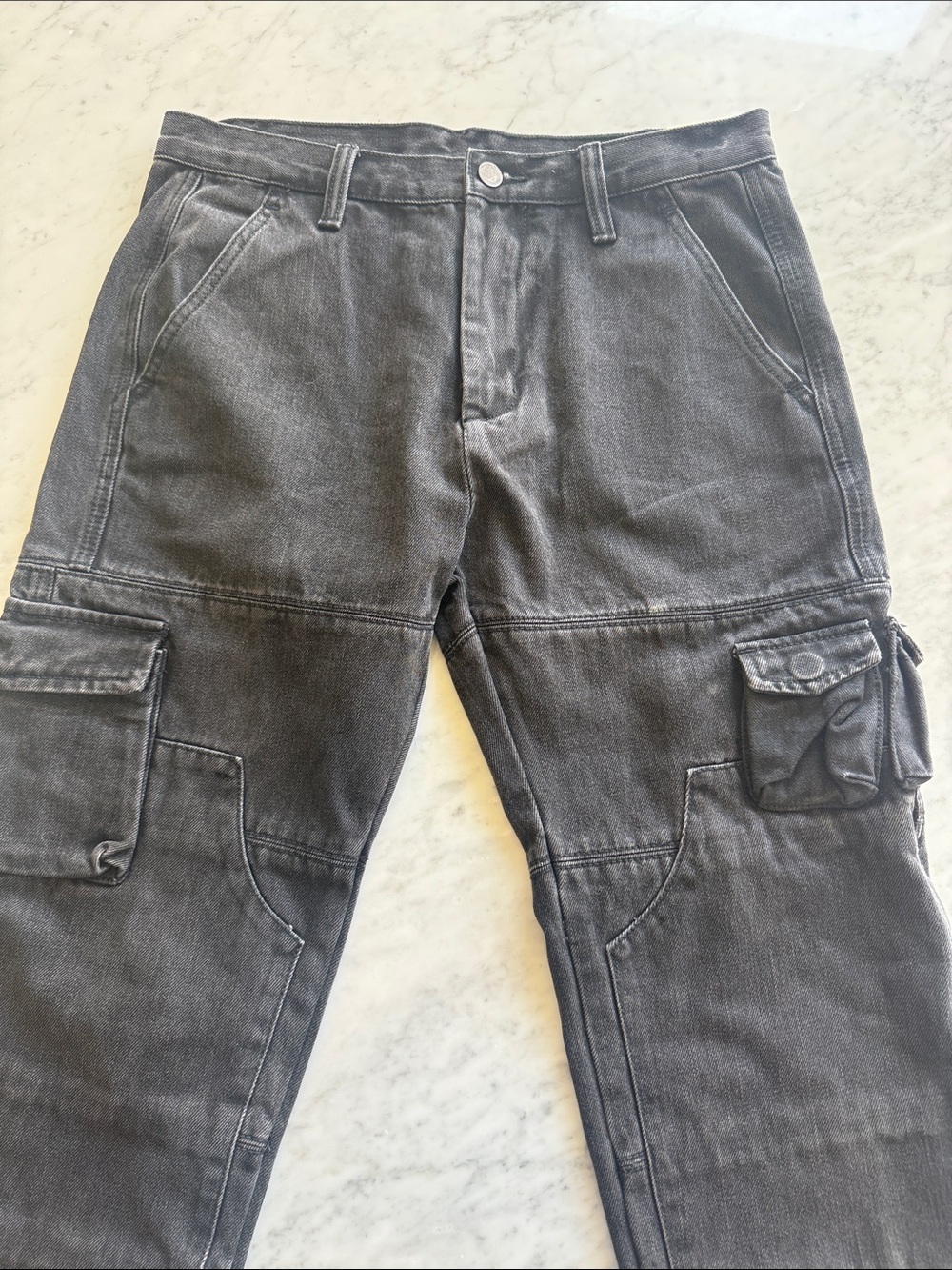 MNML Black Double Knee Cargo Pants NWT